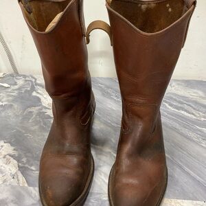 Vintage Red Wing Brown Leather Workwear Boots Made USA Men's Sz 10